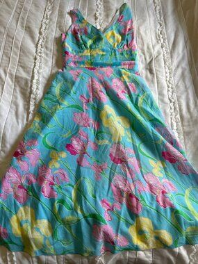 Vintage Lilly Pulitzer Womens Size 0 Floral Silk/Cotton Dress